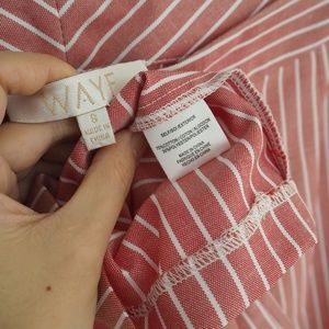 Wayf Pants - NWOT WAYF Pink Striped Piper High Waist Crop Pants Wayf Pants - NWOT WAYF Pink Striped Piper High Waist Crop Pants